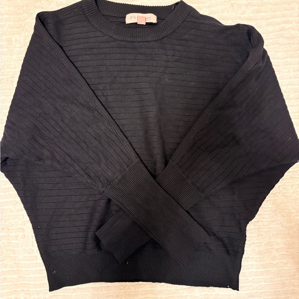 🖤 Philosophy Republic Clothing Ribbed Dolman Sleeve Sweater | Black M 🦇